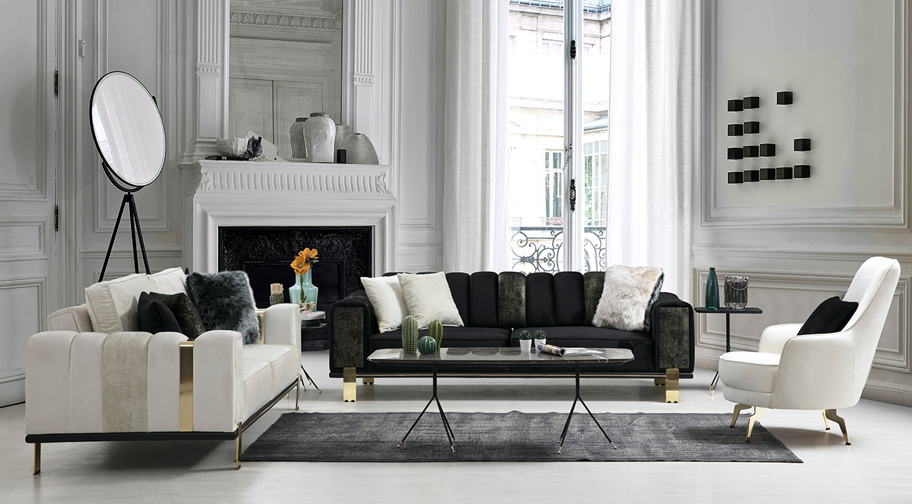 Titan Metal Leg Sofa Set