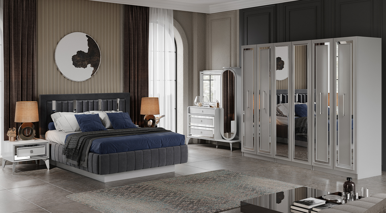 Uskudar Moonstone 6 Doors Bedroom Set