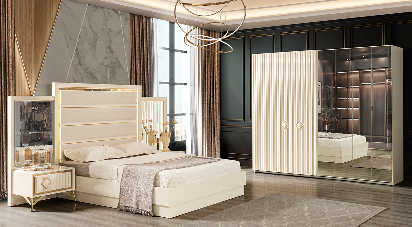 Utrecht Moonstone Sliding Door Bedroom Set
