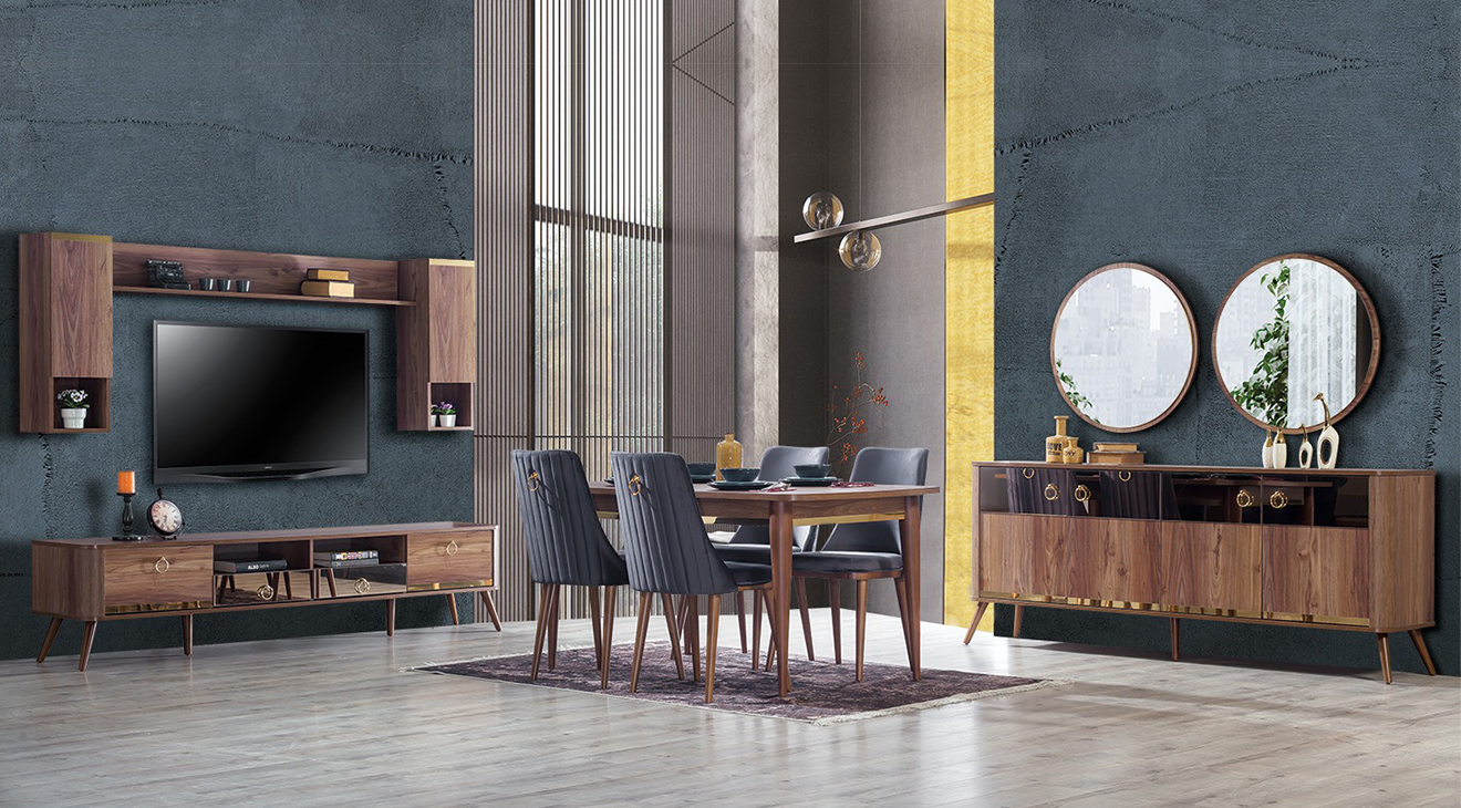 Valente Walnut Dining Room Set
