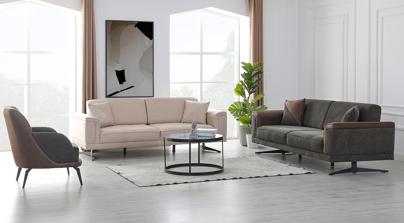 Vegas Metal Leg Sofa Set