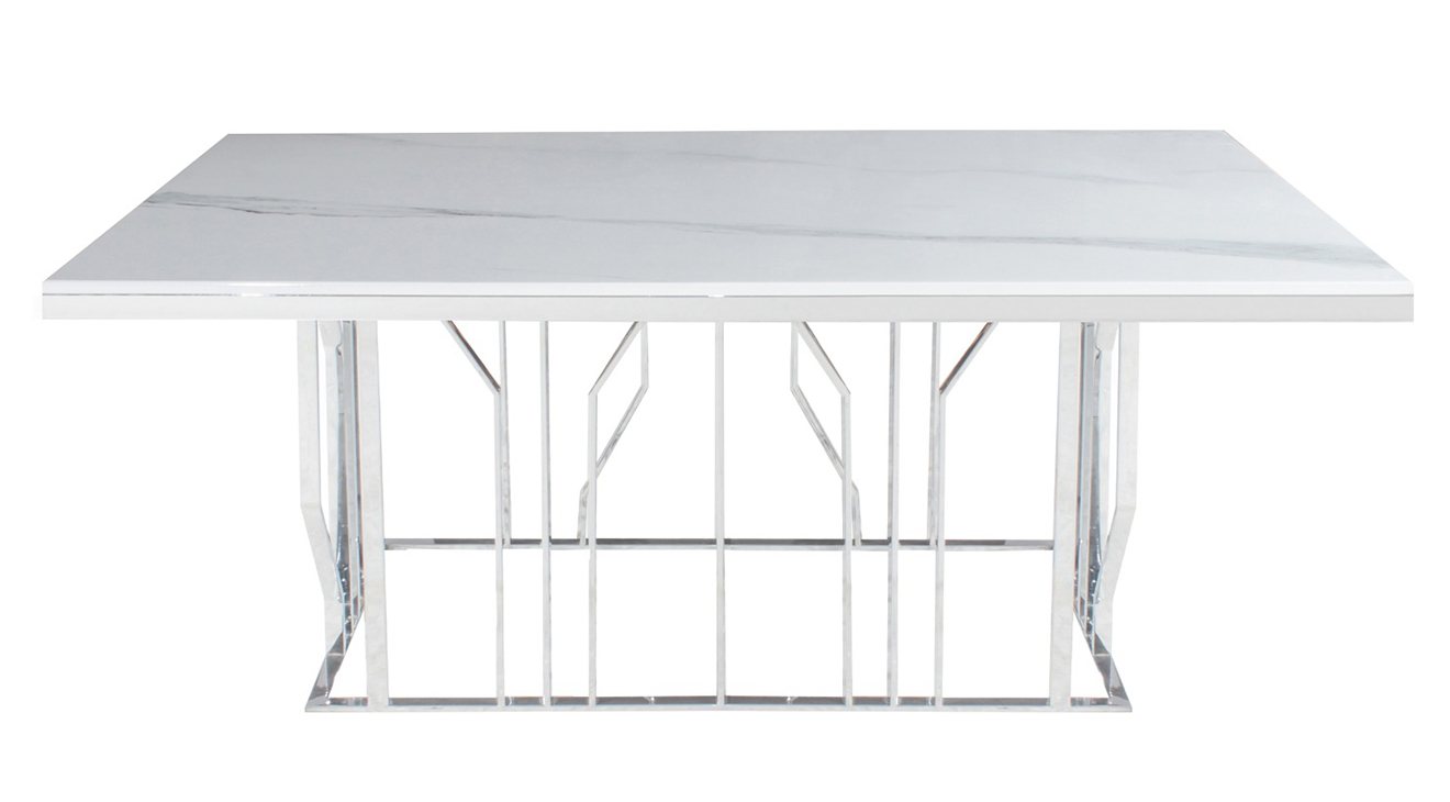Venetian Silver Metal Leg Table