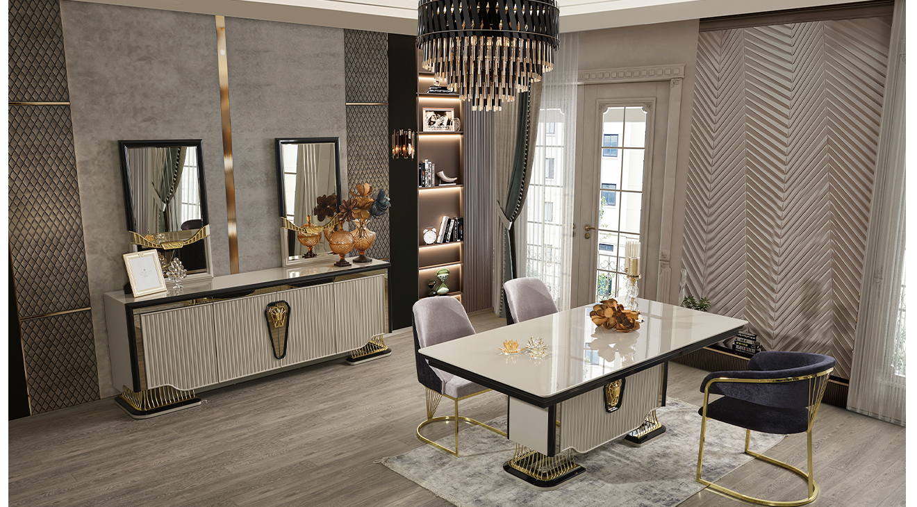 Vizyon Anthracite Dining Room Set