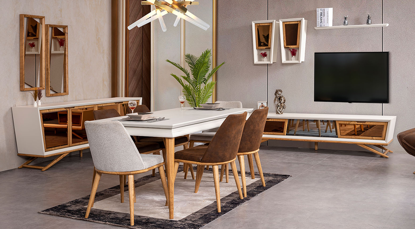 Wow Plus Cream Modern Dining Room Set