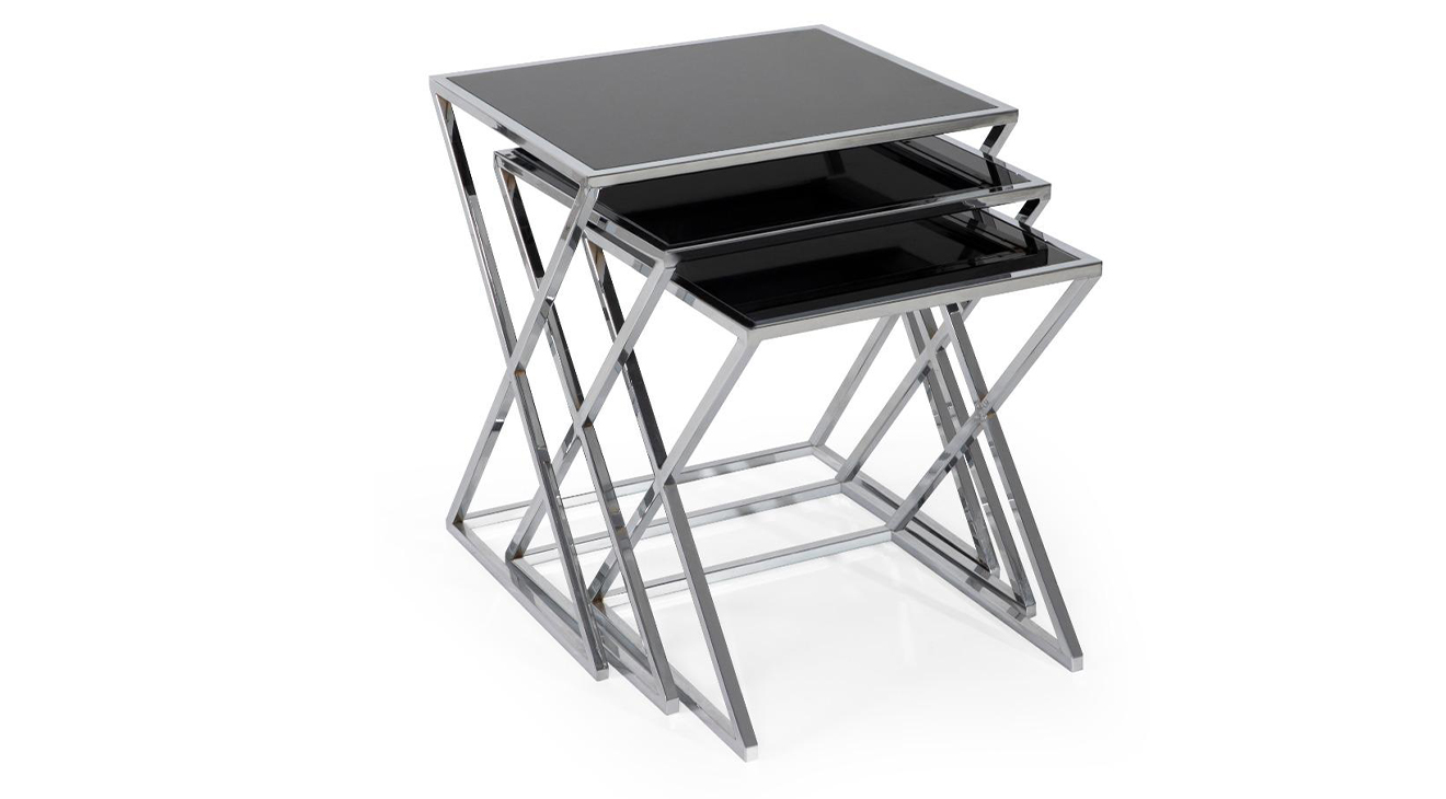 X Zen Silver Nesting Table