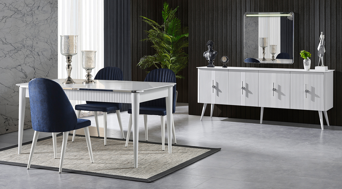 Yagmur Wooden Leg Dining Room Set