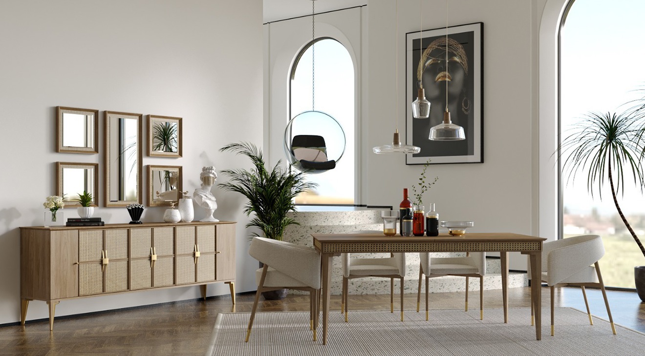 Nuans Walnut Dining Room Set