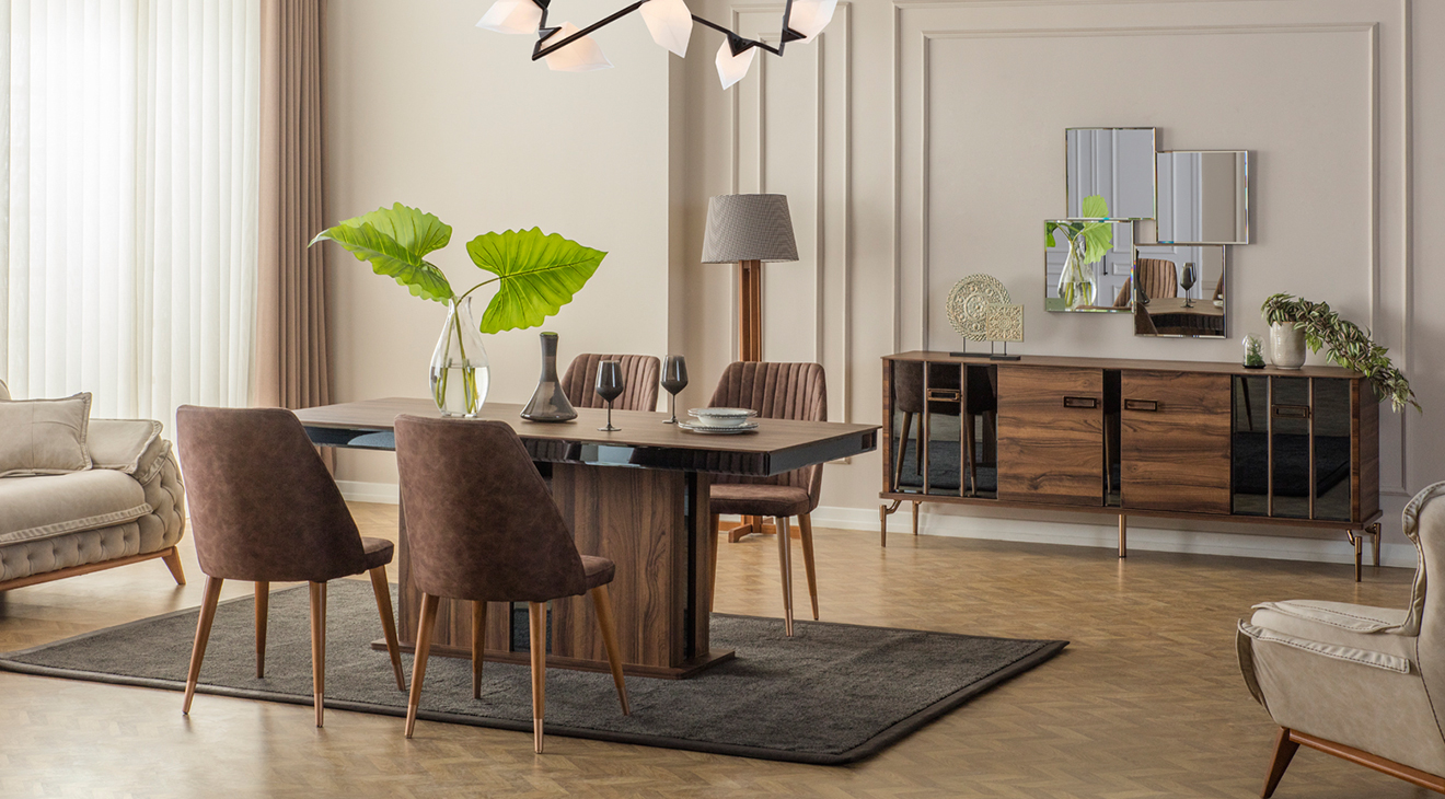 Zara Walnut Dining Room Set