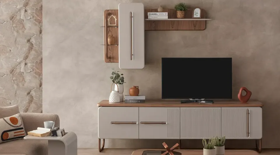 New Lotus Ahşap Ayaklı Tv Ünitesi