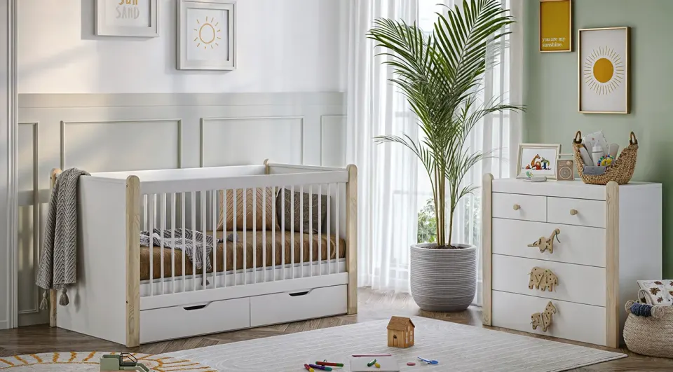 White Montessori Bebek Odası Takımı