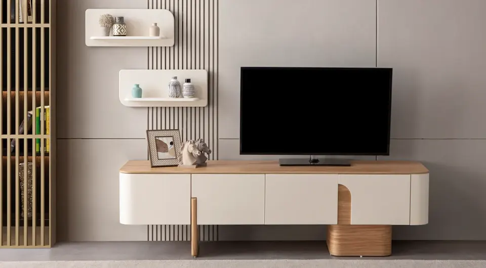 Salda Ahşap Ayaklı Tv Ünitesi