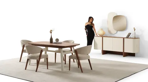 Ahuse Ceviz Yemek Odası Takımı