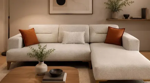 İnci Ahşap Ayaklı Yataklı Köşe Koltuk Takımı