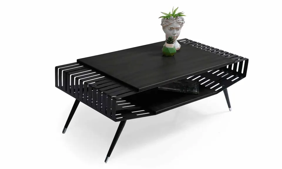 Zeus Black Orta Sehpa (Metal Ayaklı) 