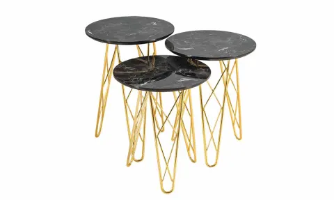 Sarmaşık Gold Metal Ayaklı Zigon Sehpa