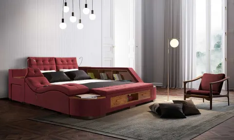 Desing 2 Kırmızı Masajlı Akıllı Karyola