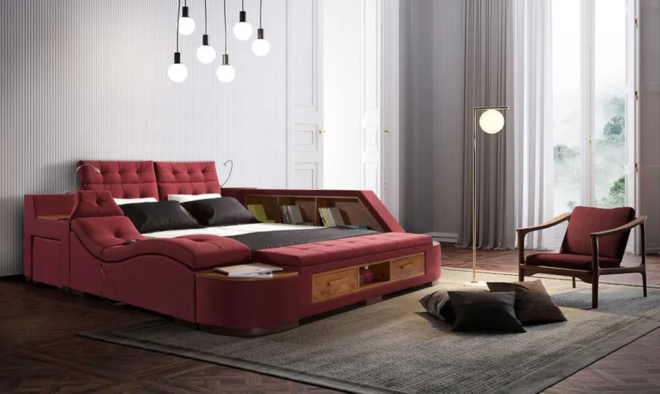 Desing 2 Kırmızı Masajlı Akıllı Karyola