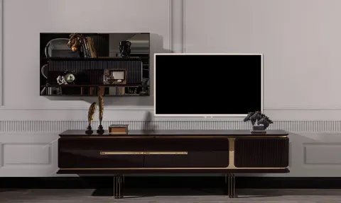 Bergama Mürdüm Metal Ayaklı TV Ünitesi