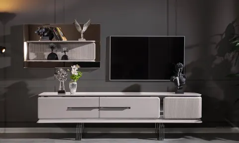 Bergama Kumtaşı Metal Ayaklı TV Ünitesi