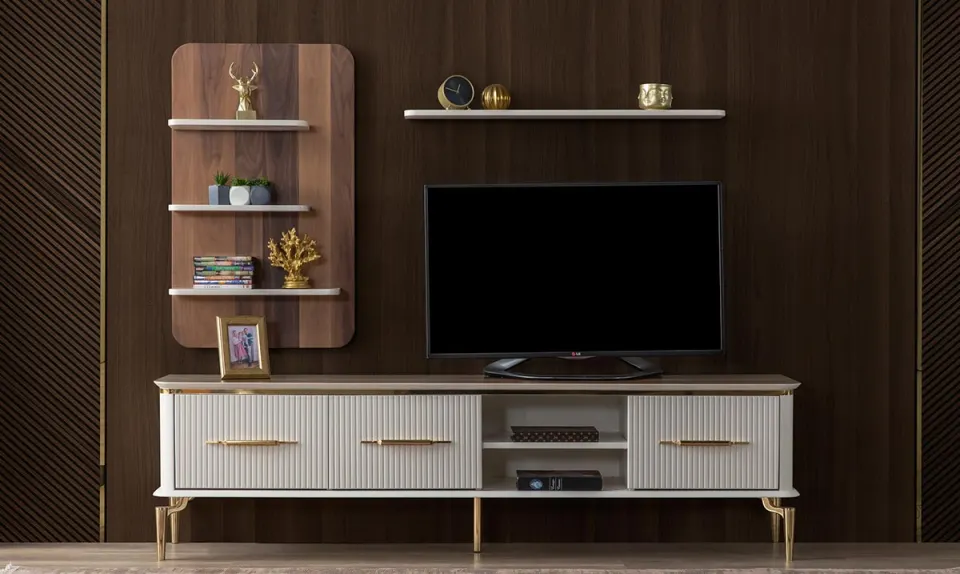 Royal Gold Metal Ayaklı TV Ünitesi