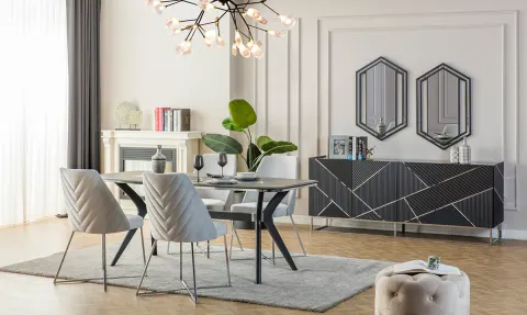 Zen Luxury Metal Ayaklı Yemek Odası Takımı
