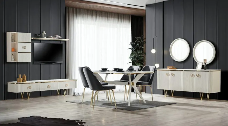 Bugatti Aytaşı Yemek Odası Takımı
