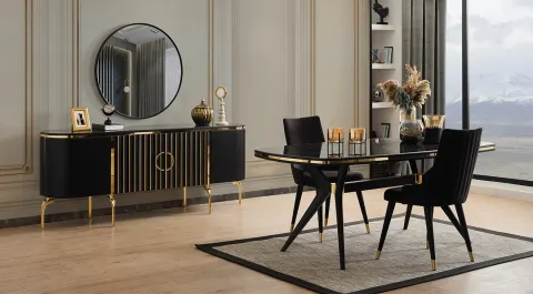 İnci Antrasit Modern Yemek Odası Takımı