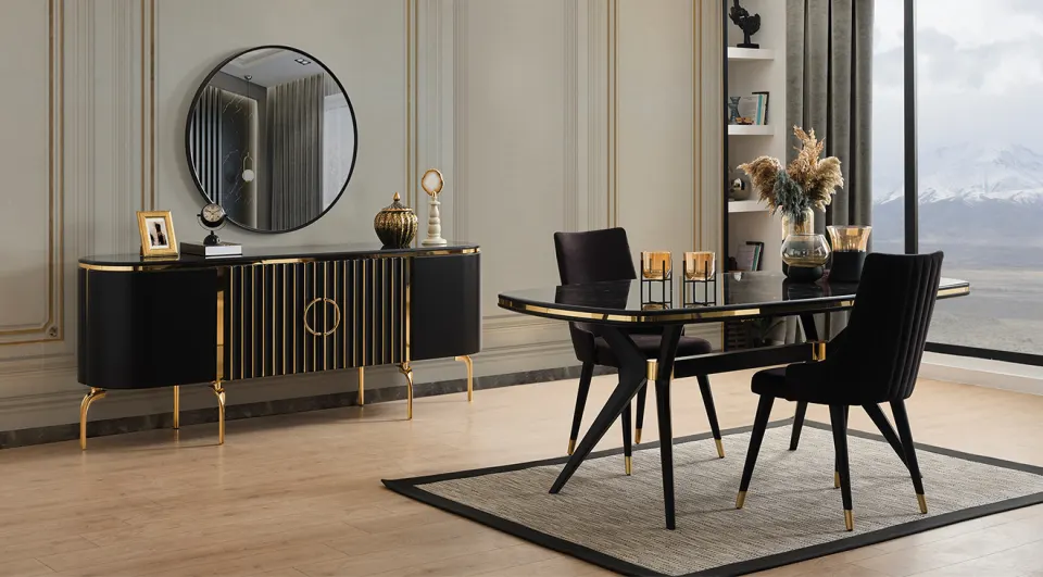 İnci Antrasit Modern Yemek Odası Takımı