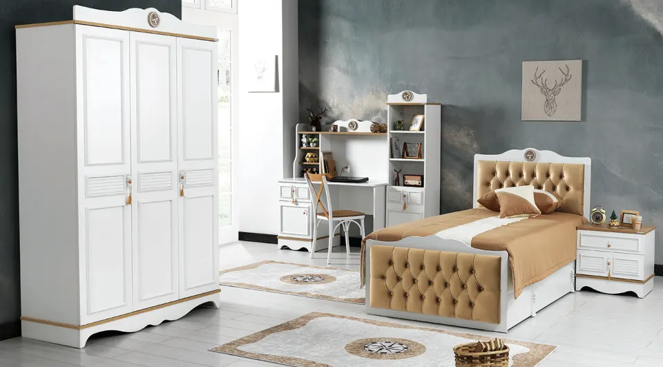 Luna 3 Kapaklı Genç Odası Takımı (Cappuccino)