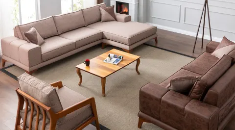 Sofa Yataklı Kanepeli Köşe Koltuk Takımı