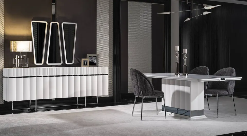 Aqua Metal Ayaklı Yemek Odası Takımı