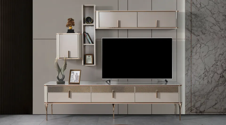 Zenit Gold Metal Ayaklı Tv Ünitesi