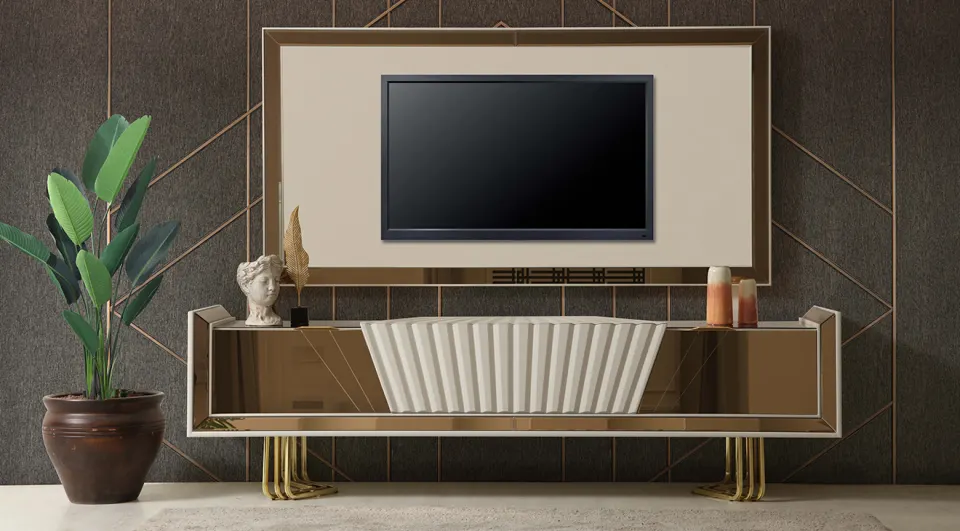 Kapadokya Gold Metal Ayaklı Tv Ünitesi