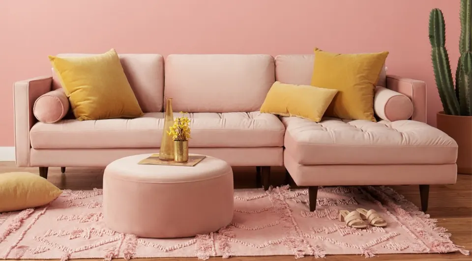 Riva Pembe Köşe Koltuk Takımı