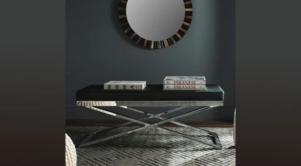 Lujo Siyah Metal Ayaklı Bench