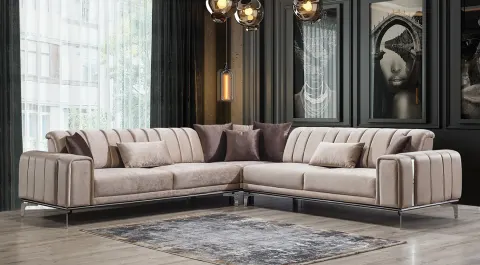 Eva Metal Ayaklı Yataklı Köşe Koltuk Takımı