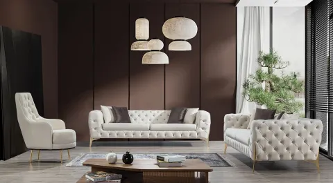 Harmony-B Gold Metal Ayaklı Koltuk Takımı