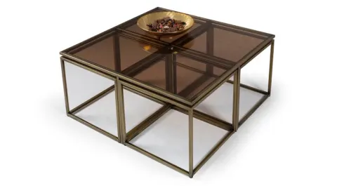 Kante Gold Metal Ayaklı 4+1 Sehpa