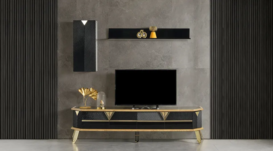 Porto Gold Metal Ayaklı Tv Ünitesi