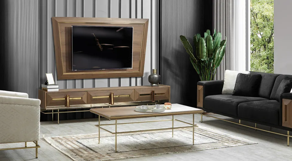 Mozza Gold Metal Ayaklı Tv Ünitesi