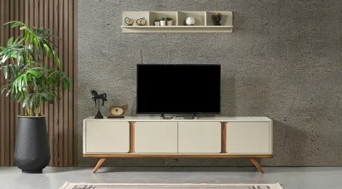 Prada Ceviz Ahşap Ayaklı Tv Ünitesi