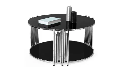Side Gümüş Metal Ayaklı Orta Sehpa 