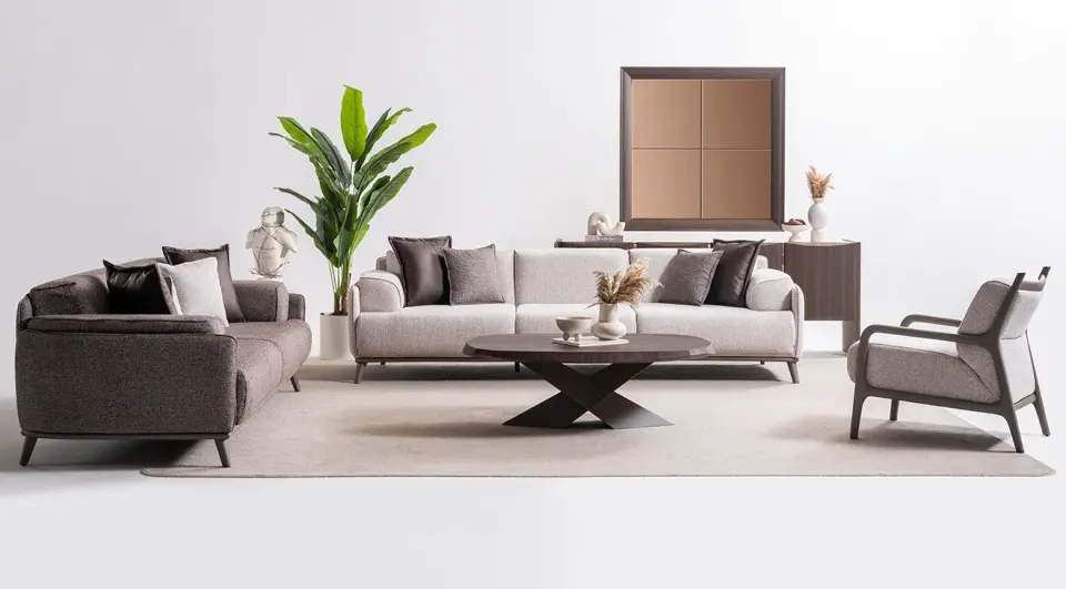 Rapid Ahşap Ayaklı Modern Koltuk Takımı