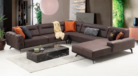 Zenn Metal Ayaklı Köşe Koltuk Takımı