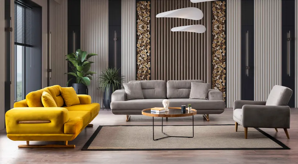 Lizbon Modern Ahşap Ayaklı Koltuk Takımı