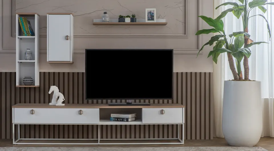 Silva Beyaz Modern Tv Ünitesi