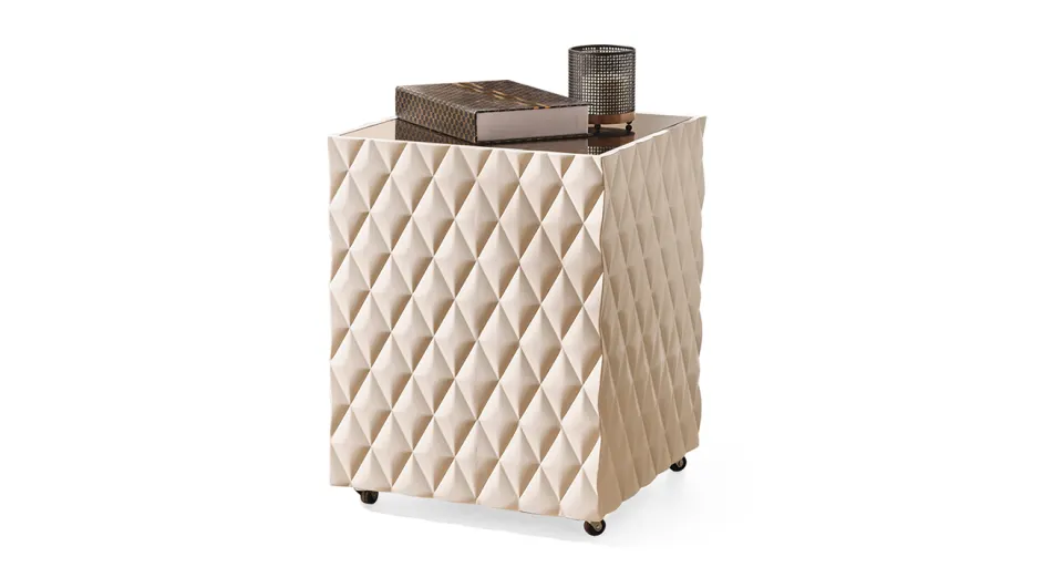 Metalica Ekru Gold Luxury Yan Sehpa