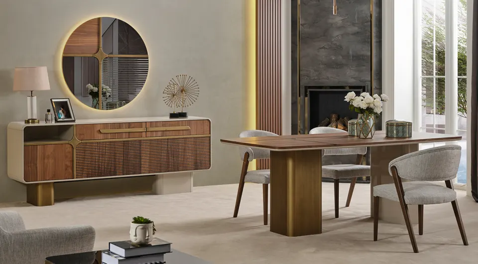 Gusto Ceviz Modern Yemek Odası Takımı