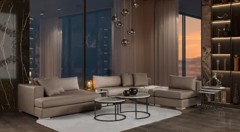 Minotti Sehpalı Köşe Koltuk Takımı
