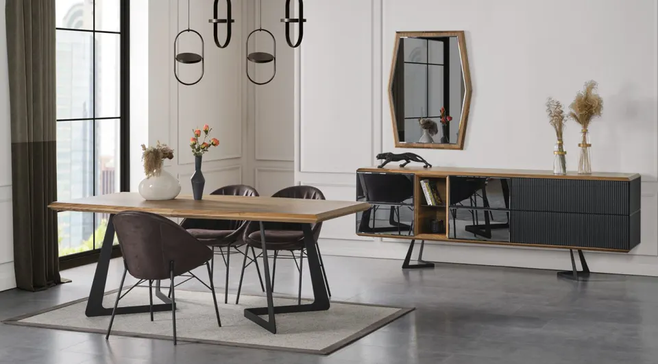 Rüya Metal Ayaklı Modern Yemek Odası Takımı 